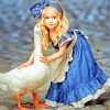 Girl And Goose paint by numbers