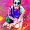 Girl In Holi Colors paint by numbers