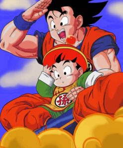 Goku And Gohan Flying painting by numbers