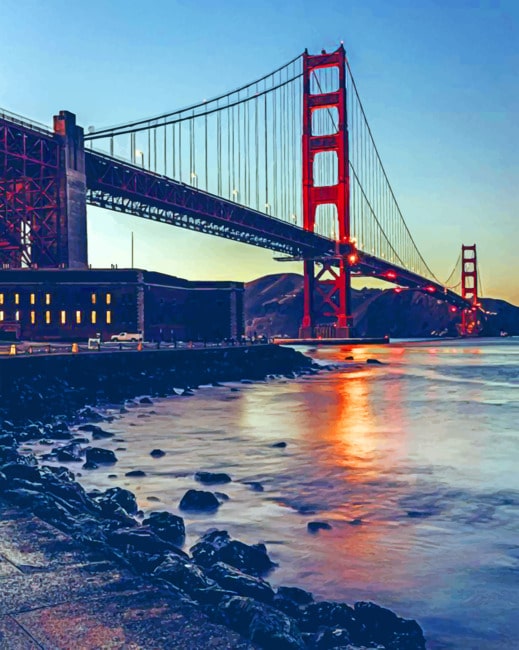 Golden Gate Bridge San Francisco California paint by numbers