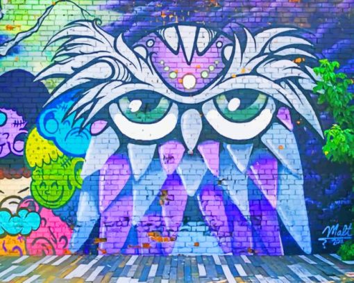 Owl Street Graffiti paint by numbers