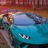 Green Lamborghini painting by numbers