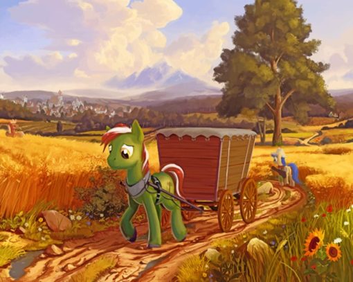 Green Little Pony paint by numbers