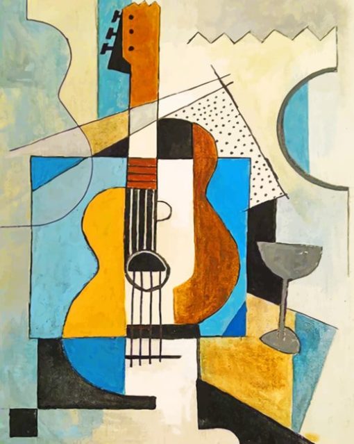 guitar cubism art paint by numbers
