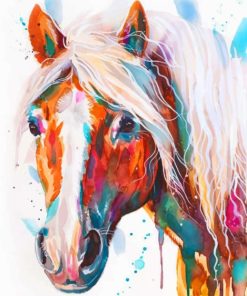 Haflinger Horse Watercolor paint by numbers