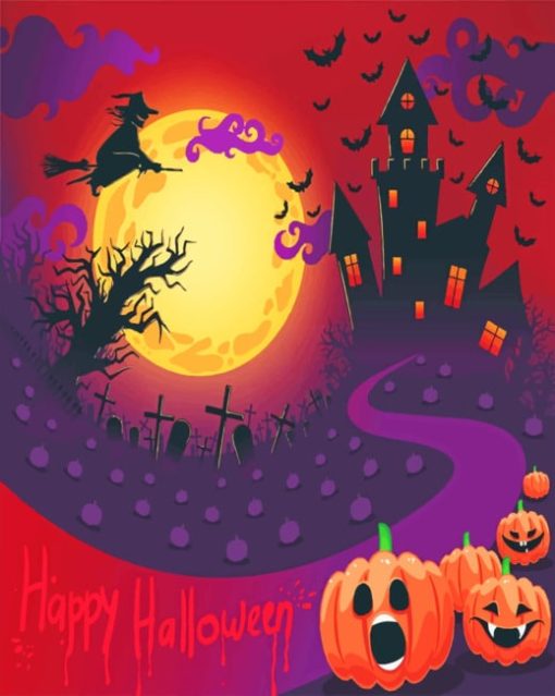 Happy Halloween paint by numbers