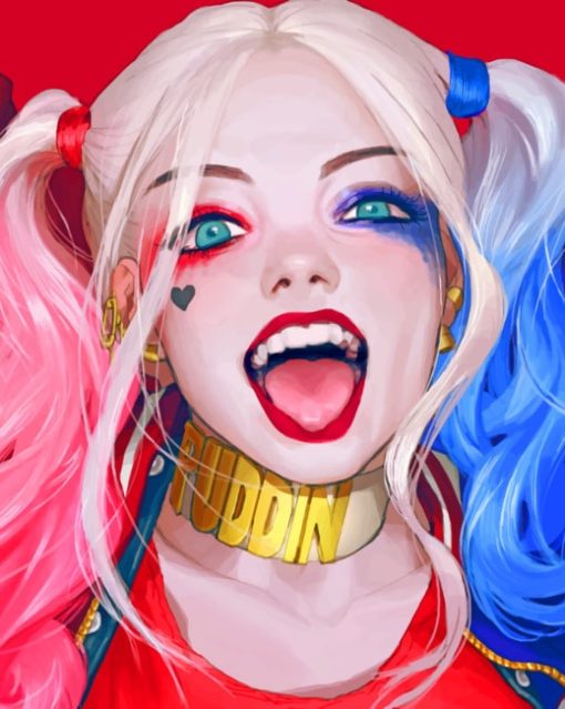 Harley Quinn Smiling paint by numbers