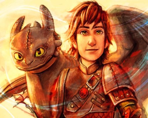 Hiccup And Toothless painting by numbers