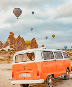 A Van And Hot Air Balloons paint by numbers