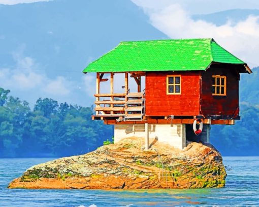 House In The Middle Of A Lake paint by numbers