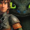 Hiccup With His Black Dragon paint by numbers