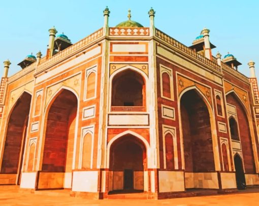 Humayuns Tomb Landmark paint by numbers