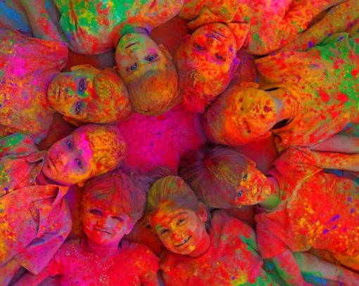 Indian Holi Festival painting by numbers