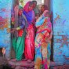Indian Girl In Holi Color painting by numbers