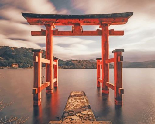 Japanese Gate In Hakone paint by numbers