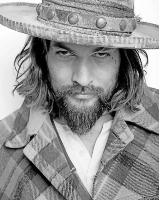Jason Momoa Black And White paint by numbers