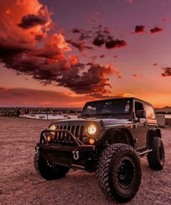 Black Jeep Wrangler painting by numbers