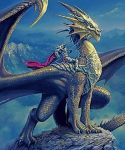 Knight On A Dragon painting by numbers