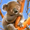 Scared Koala Bear Drawing paint by numbers