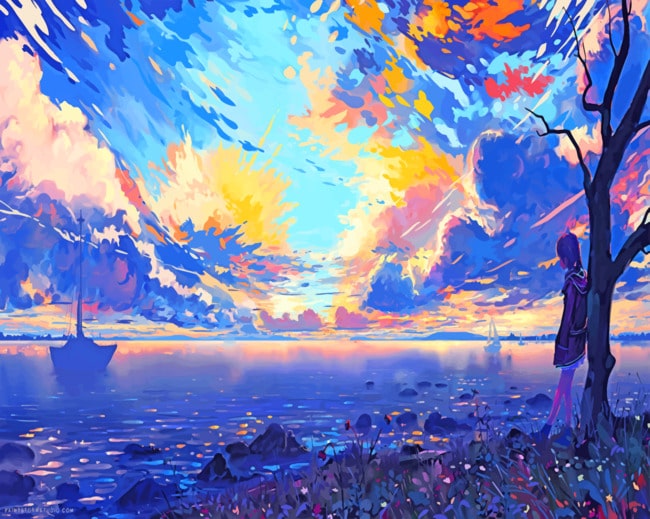 Landscape Anime Paint By Numbers - Canvas Paint by numbers