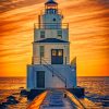 Sunset Lighthouse painting by numbers