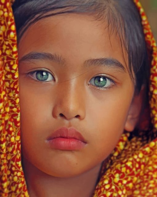 Little Girl With Green Eyes painting by numbers