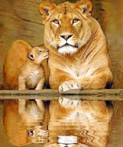 Lioness And Cub painting by numbers