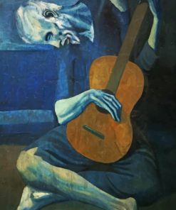 Drawing Of A Lone Guitarist paint by numbers