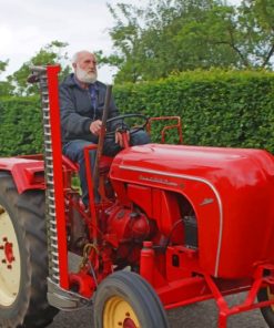 Old Man Driving A Tractor paint by numbers