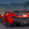 Red Mclaren P1 painting by numbers
