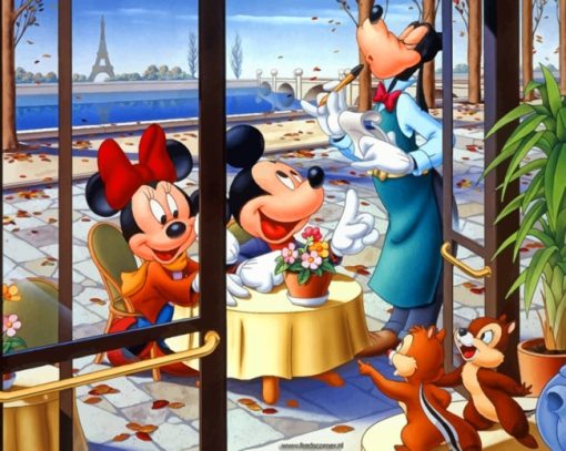 Mickey Mouse In A Date paint by numbers