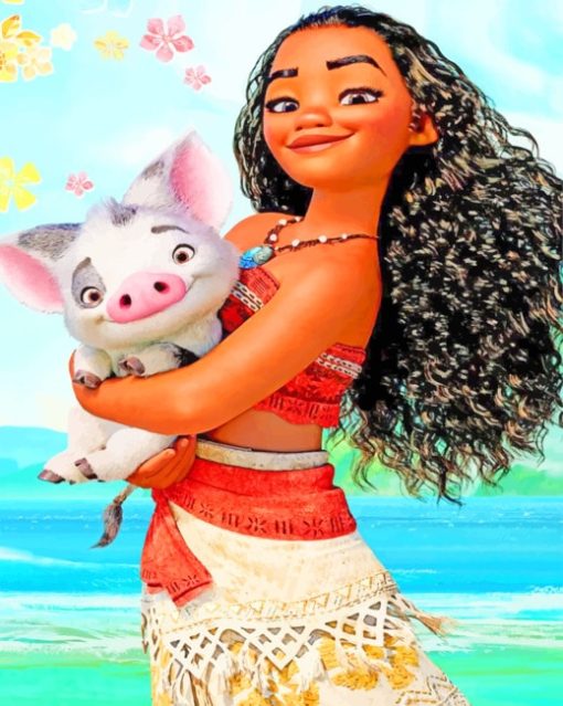 Moana And Pua paint by numbers
