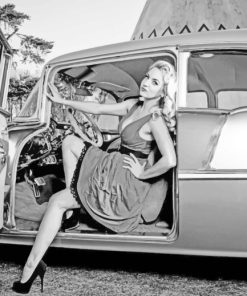 Model In Classic Car painting by numbers