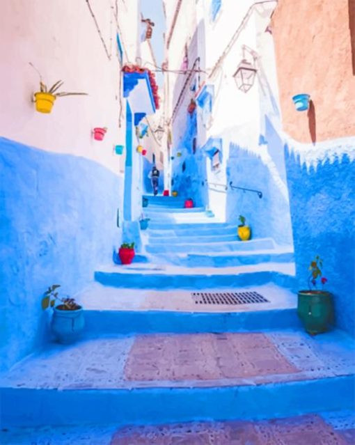 Moroccan Blue Street paint by numbers