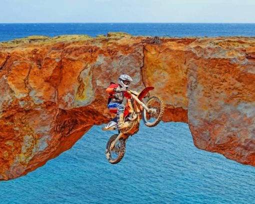 Extreme Motorcycle Jump paint by numbers