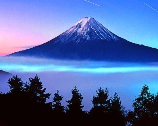 Mount Fuji At Night paint by numbers