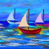 Multi Colored Boats painting by numbers