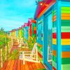 Multicolored Wooden Houses paint by numbers