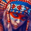 Close Up Native American Girl painting by numbers