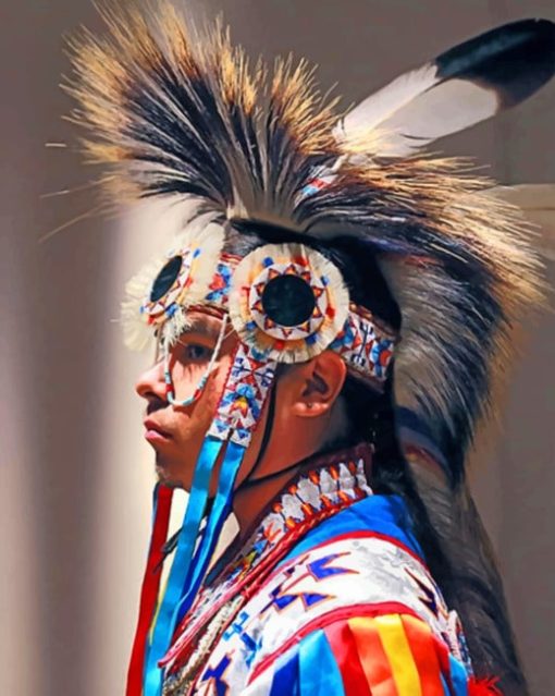 Native American Man Side Picture paint by numbers