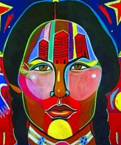 Native Indian Woman Art paint by Numbers