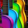 Neon Colored Guitars painting by numbers