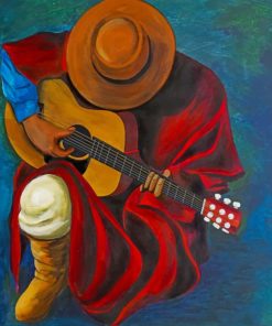 Painting Of Man Playing Guitar painting by numbers
