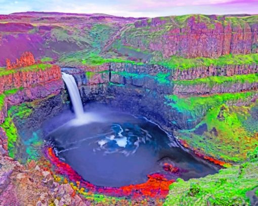 Palouse Falls State Park Washington paint by numbers