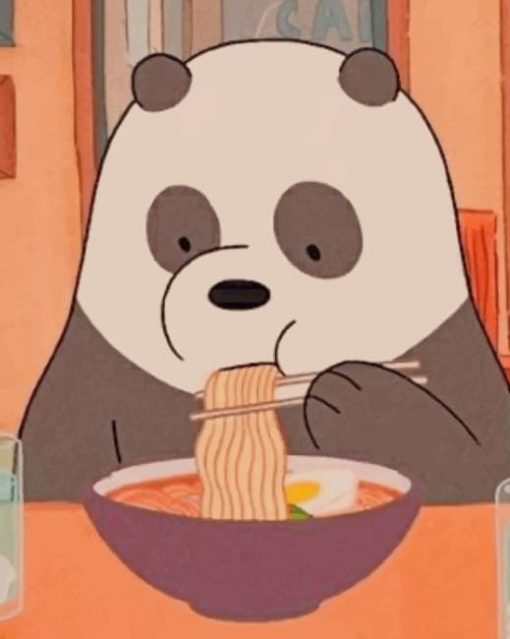 Panda Bear Eating Noodles painting by numbers