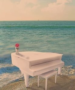 Piano On The Beach painting by numbers