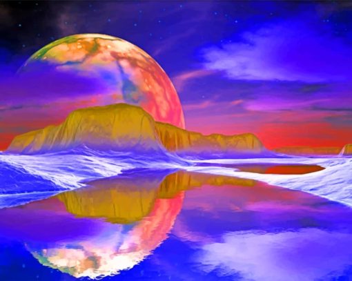 Planet Reflection painting by numbers