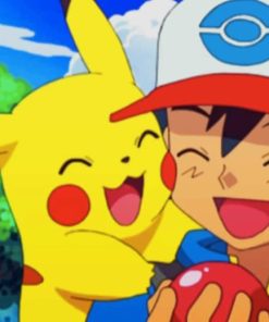 Ash And Pika Chu paint by numbers