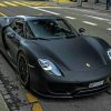 Black Porsche 918 painting by numbers