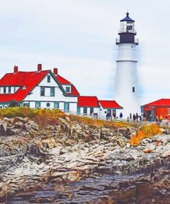 Portland Head Lighthouse paint by numbers
